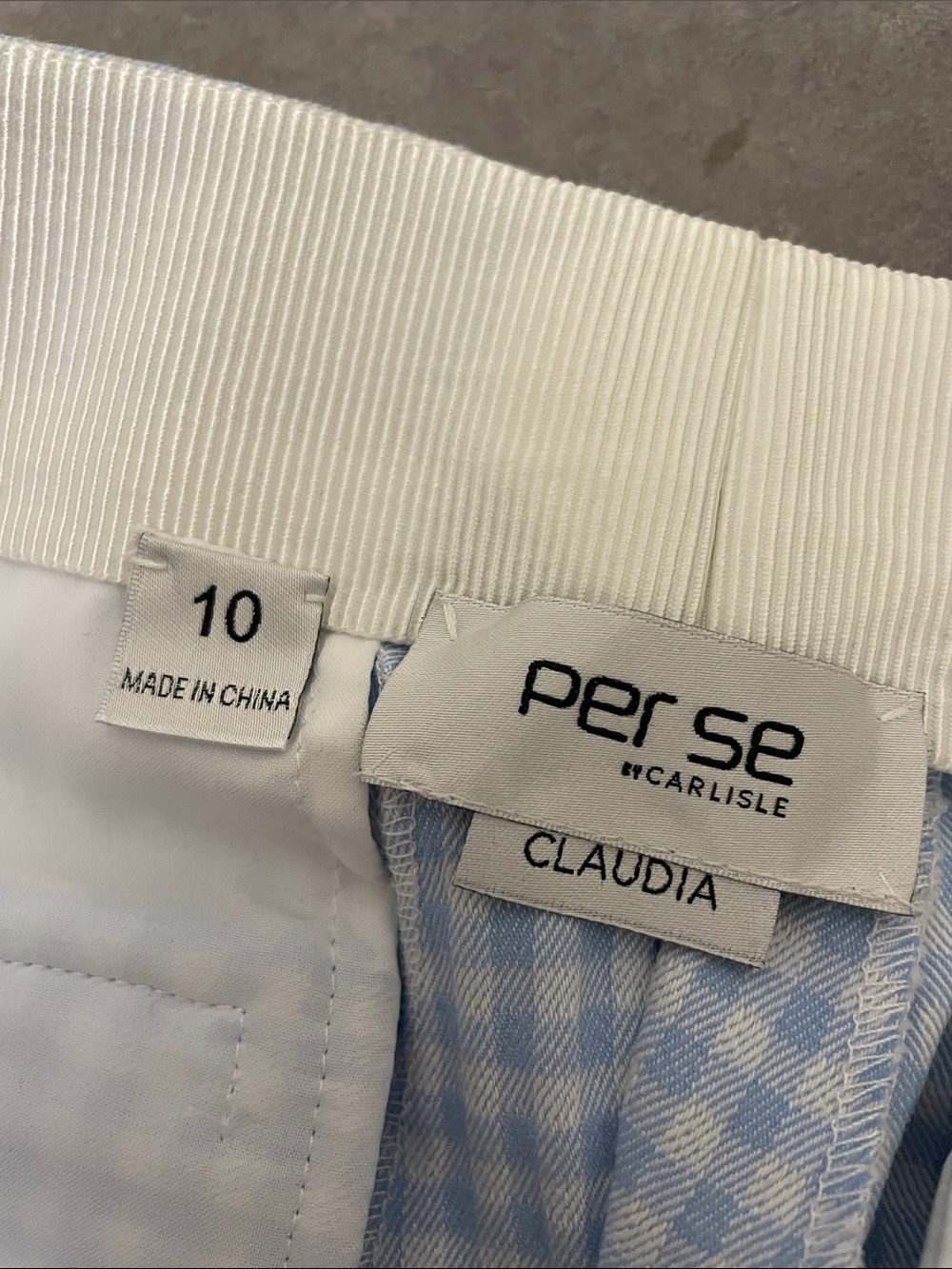Per se Gingham Hi Rise Slim Ankle Pant size 10 - Picture 6 of 10